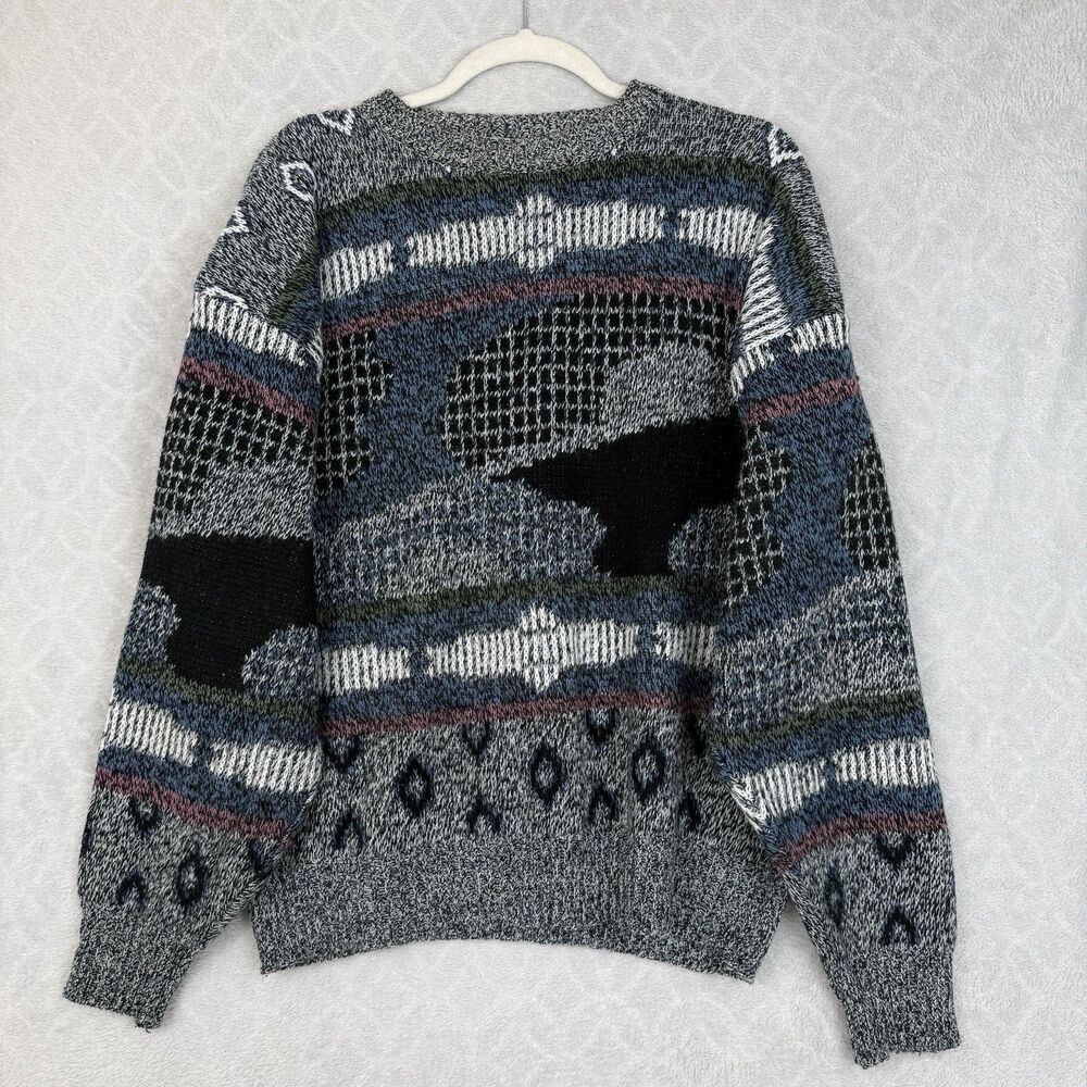 Vtg Bugle Boy Grandpa Sweater Men Large Chunky Knit Crewneck Cosby 80s 90s Urban